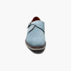 Stacy Adams Men's Taylen Plain Toe Monk Strap - Light Blue Suede - 25589-459 - Toe