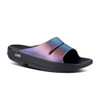 OOFOS Women's OOahh Luxe Slide - Midnight Spectre - 1101/Midnight - Angle