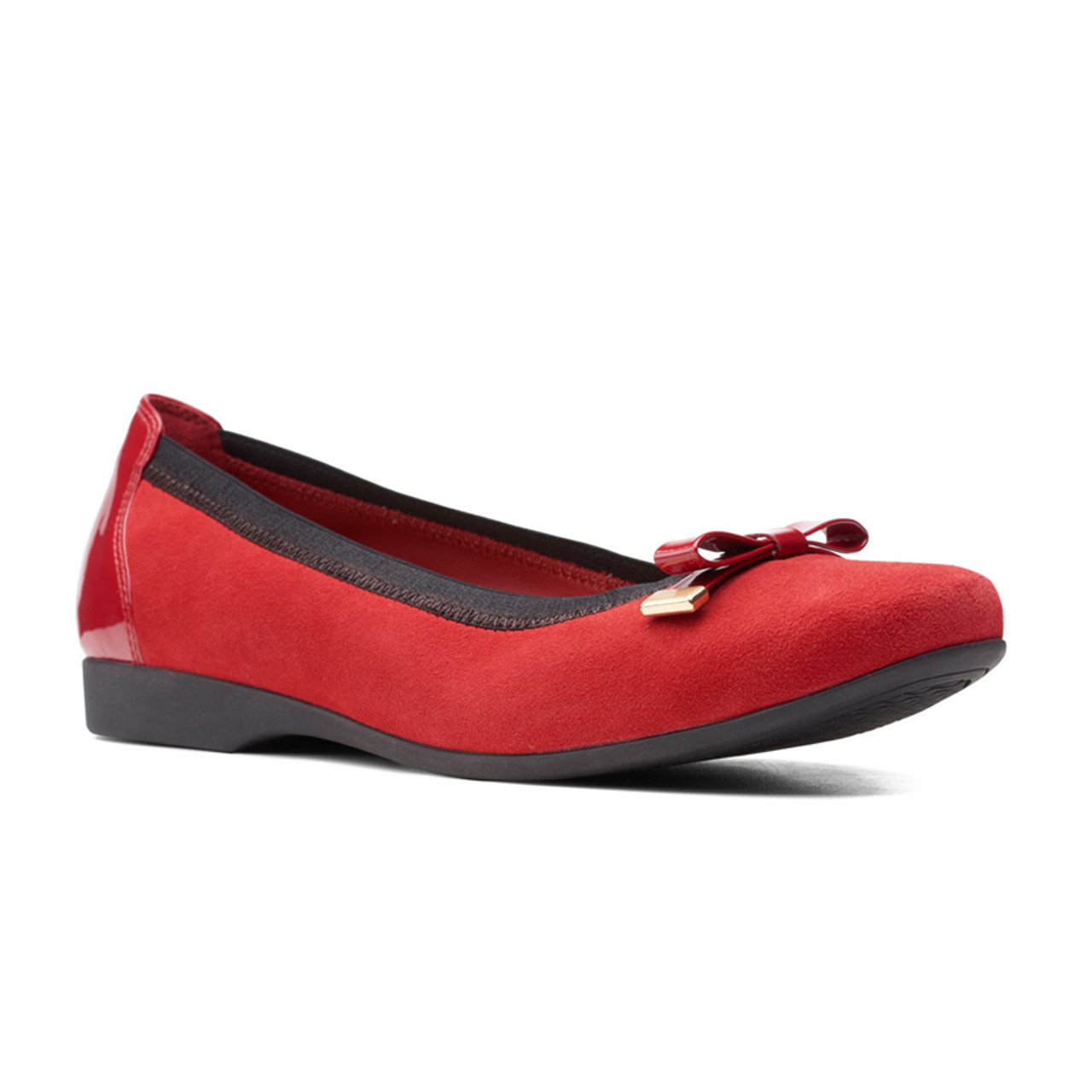 Women's clarks shop red shoes