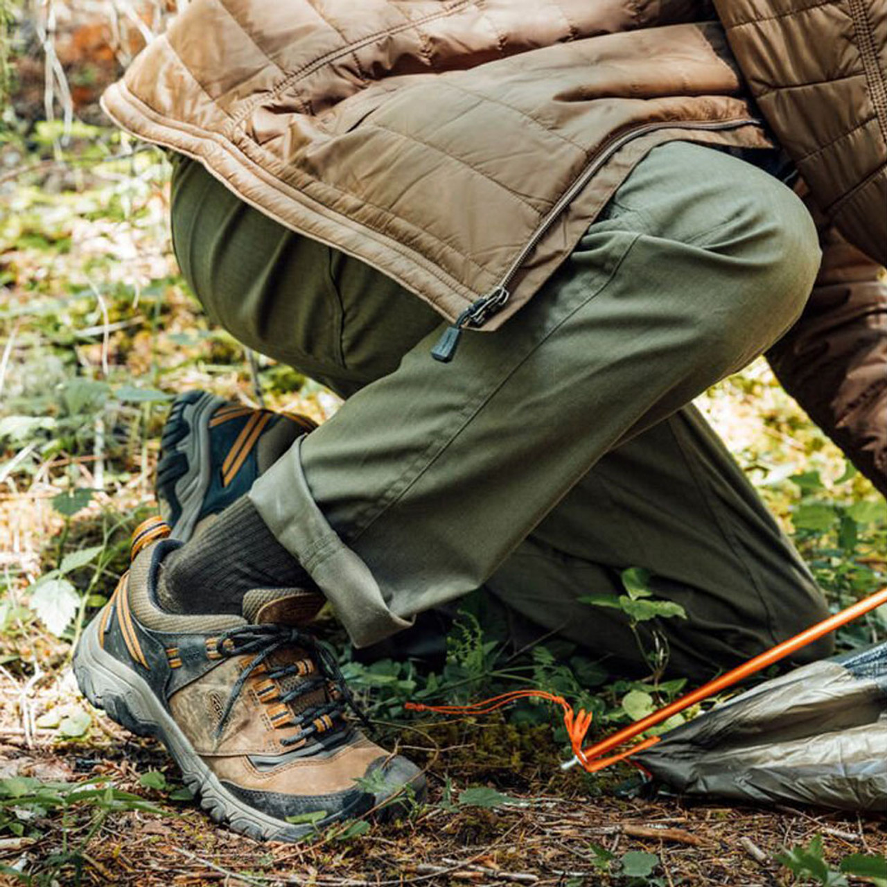 KEEN Men's Ridge Flex Waterproof - Bison / Golden Brown