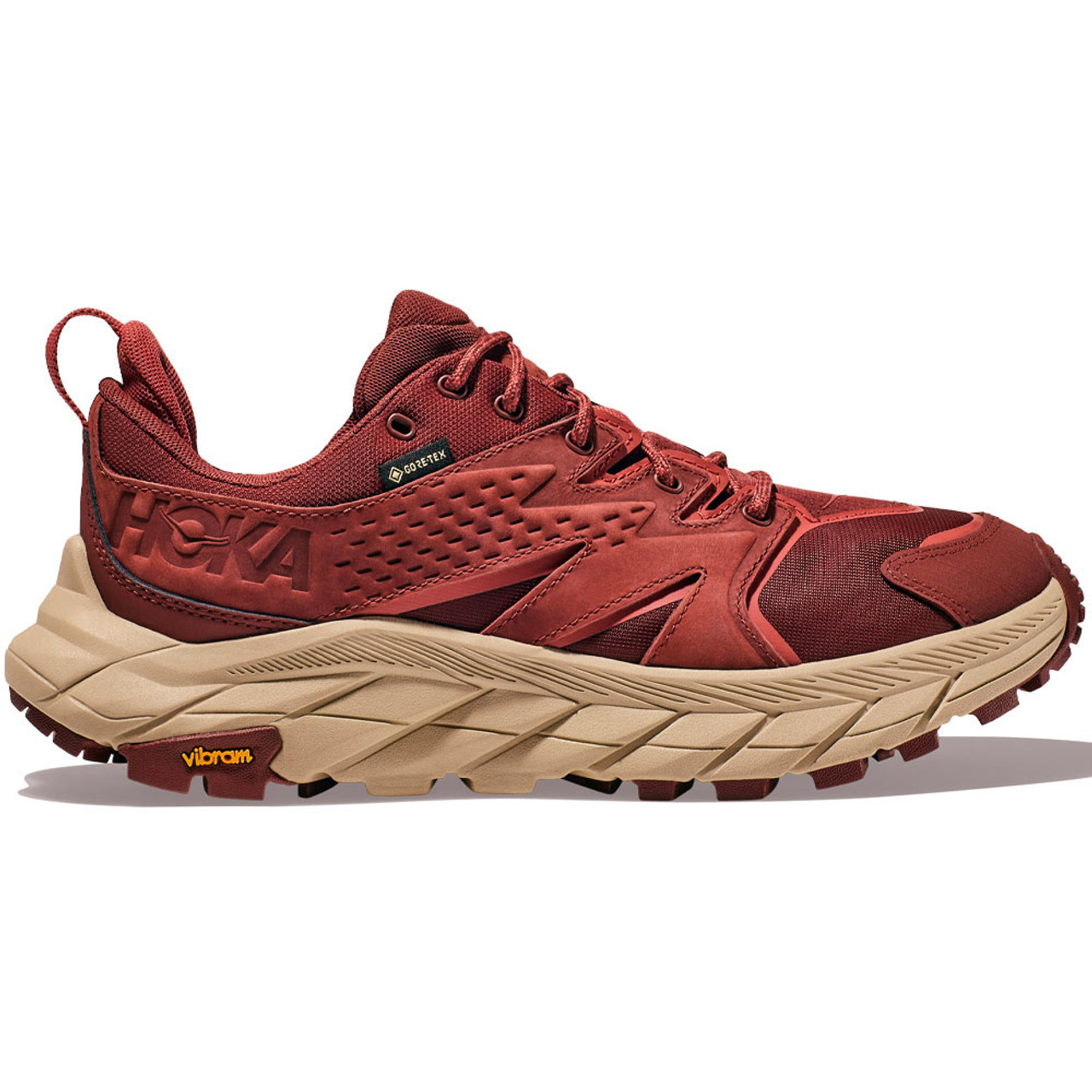 HOKA ONE ONE Women's Anacapa Low Gore-Tex - Cherry Mahogany / Hot Sauce  (Medium Width)