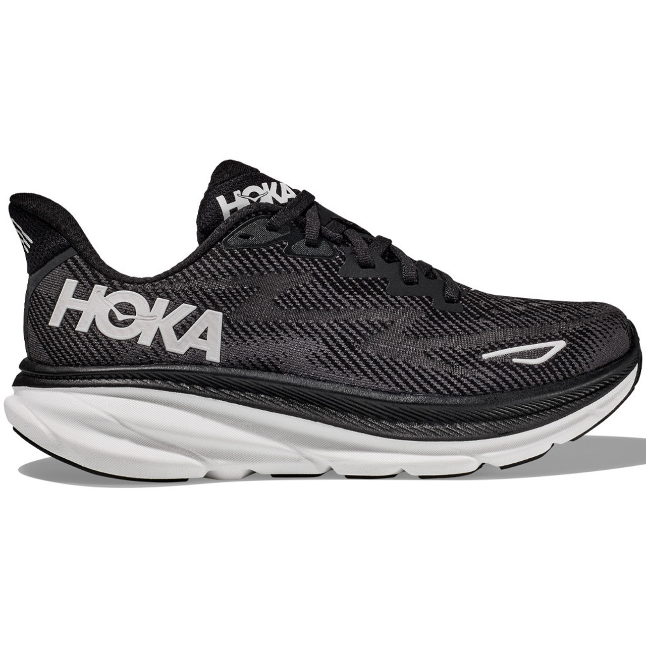 HOKA ONE ONE Women's Clifton 9 - Black / White (Wide Width)