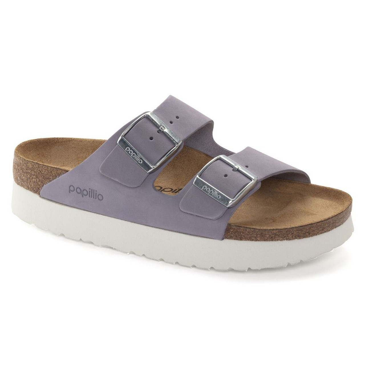 Birkenstock Papillio Women's Arizona Platform Nubuck Leather - Purple Fog