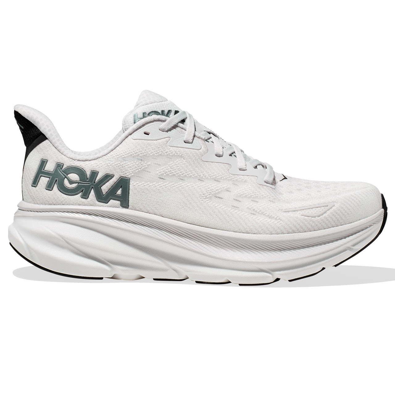 HOKA ONE ONE Men's Clifton 9 - Nimbus Cloud / Steel Wool (Wide Width)