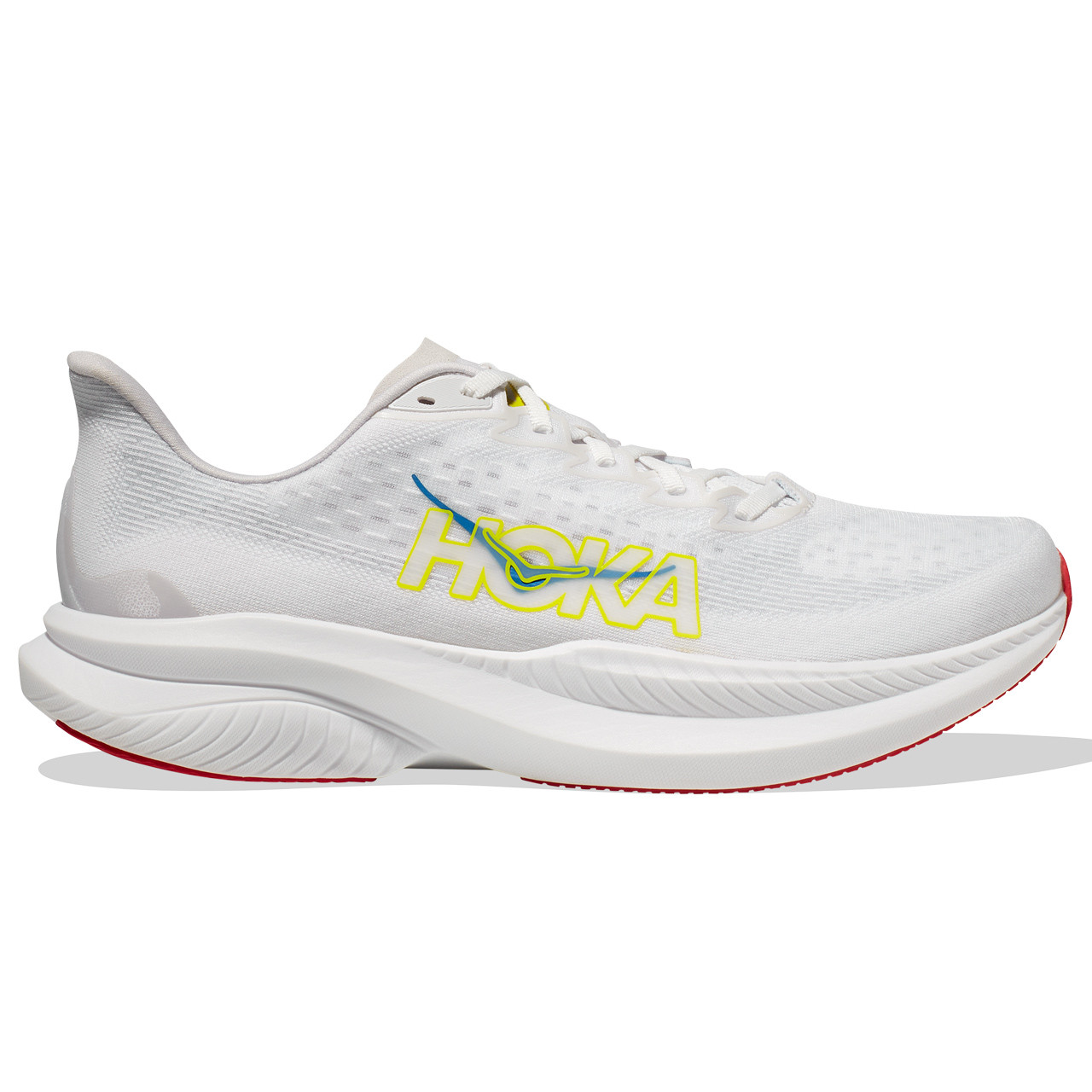 Hoka One One Men's Mach 4 Running Shoes (White/Fiesta, Size 13 US)