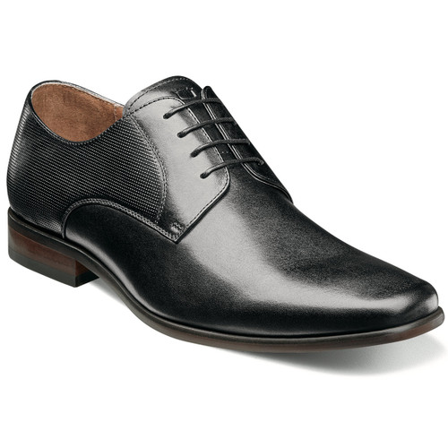 Florsheim Men's Postino Plain Toe Oxford - Black Smooth with Perf