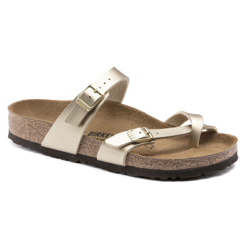 Birkenstock Women's Mayari Birko-Flor - Gold (Regular Width) - 1016416 - Angle