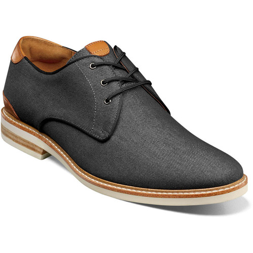 Florsheim Men's Highland Canvas Plain Toe Oxford - Black - Profile Pic