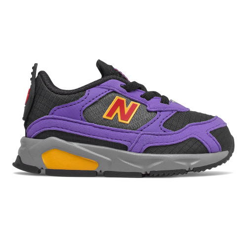 New Balance Infant Bungee Lace X-Racer - Black with Mirage Violet - Profile 
