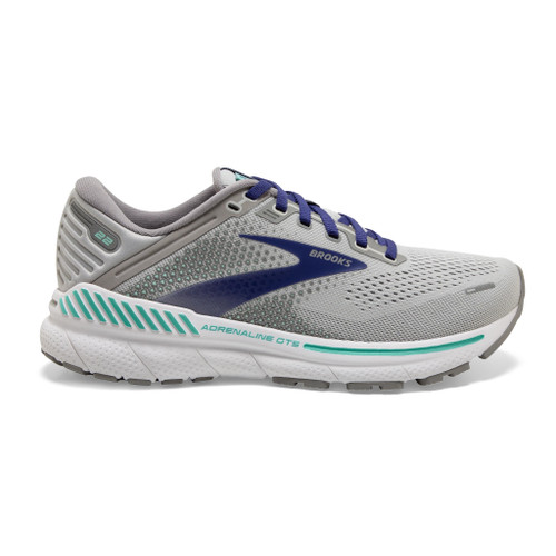 Brooks Women's Adrenaline GTS 22 - Alloy / Blue / Green - 120353-045 - Profile