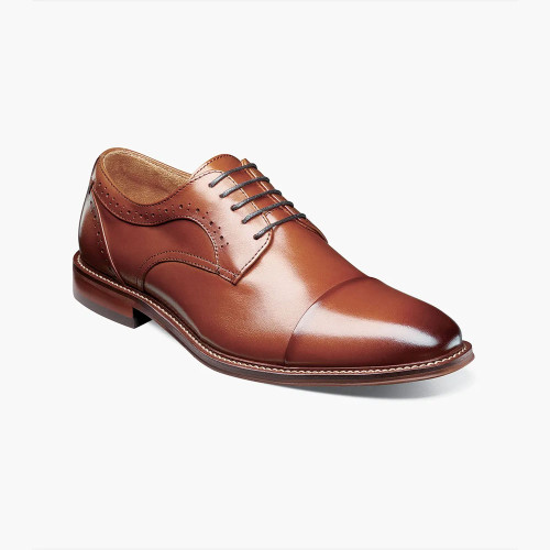 Stacy Adams Men's Maddox Cap Toe Oxford - Cognac - 25488-221 - Angle