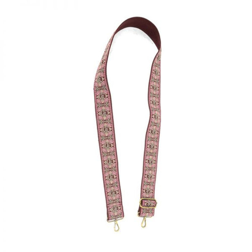 Joy Susan Guitar Strap - Embroidered Pink & Gray Wave - LS035-12G