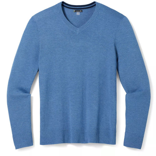 Smartwool Men's Sparwood V-Neck Sweater - Blue Horizon Heather - SW016432-K44 - Profile