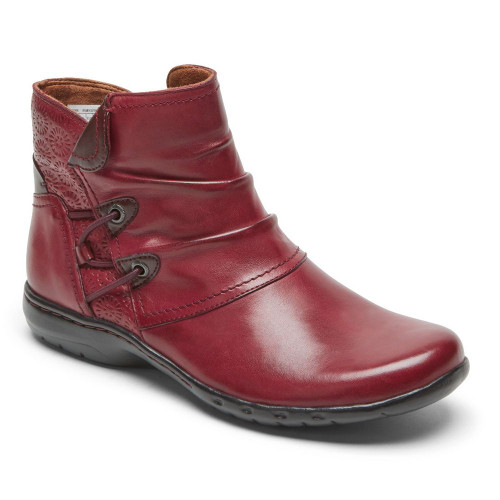 Cobb Hill Women's Penfield Ruched Boot - Red - CI6906 - Angle