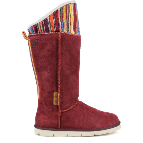 Super Lamb Footwear Women's Mongol Boot - Burgundy - Mongol19-640 - Profile