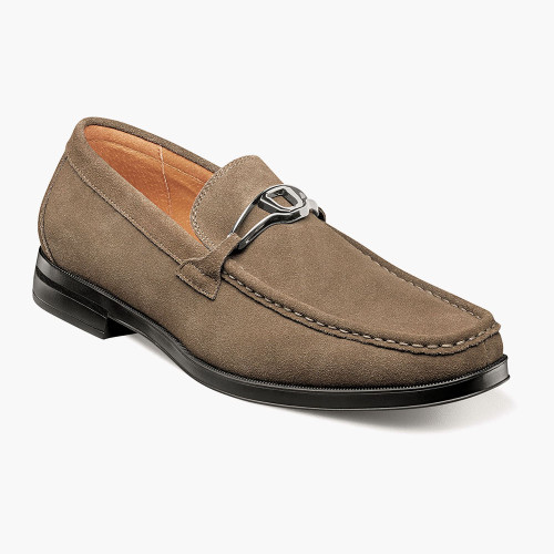 Stacy Adams Men's Palladian Moc Toe Slip-On - Fossil Suede - 25549-258 - Angle