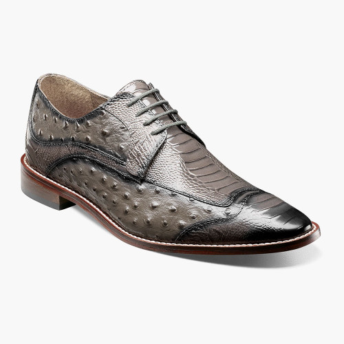 Stacy Adams Men's Fanelli Modified Wingtip Oxford - Gray - 25536-020 - Angle