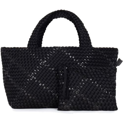 Haute Shore Bobbi Noir Woven Tote - Noir - Bobbie/Noir - Tote and wristlet pouch