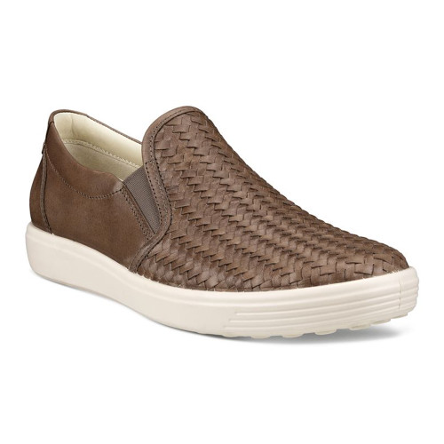 ECCO Women's Soft 7 Woven Slip-on - Taupe - 470113-01674 - Angle