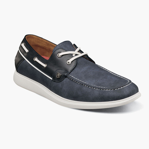 Stacy Adams Men's Reid Moc Toe Lace Up - Navy - 25592-410 - Angle