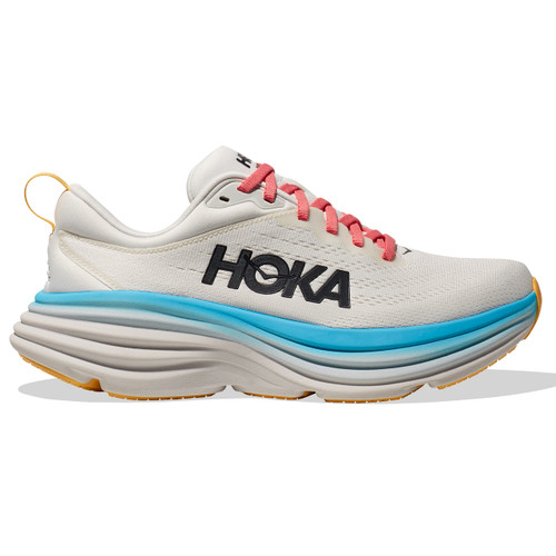 HOKA ONE ONE Women's Bondi 8 - Blanc De Blanc / Swim Day (Wide Width) - 1127954-BSW - Profile