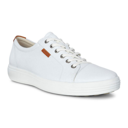ECCO Men's Soft 7 Sneaker - White - 430004-01007 - Angle