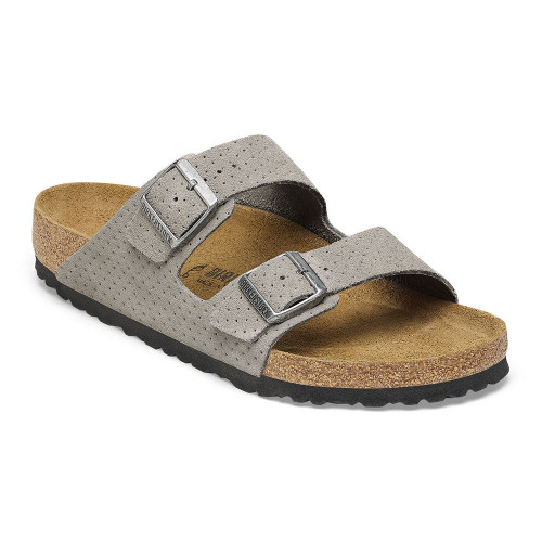 Birkenstock Arizona Suede Embossed - Dotted Stone Coin - 1027019 - Angle