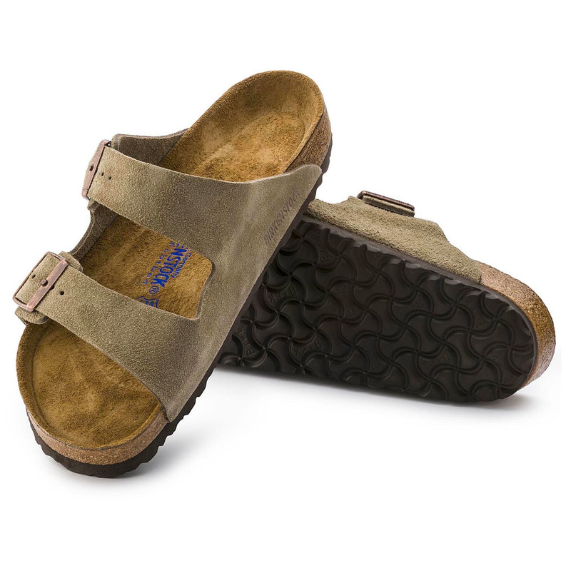 Birkenstock Arizona Suede Leather Taupe Soft Foot-bed 951301