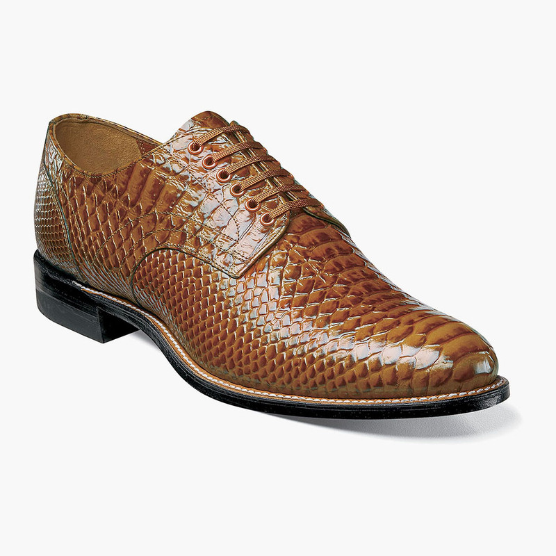 Stacy Adams Men's Madison Plain Toe Oxford - Tan Anaconda - 00055-240 - Angle