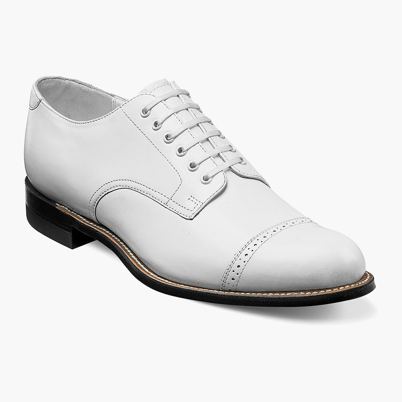 Stacy Adams Men's Madison Cap Toe Oxford - White - 00012-07 - Angle