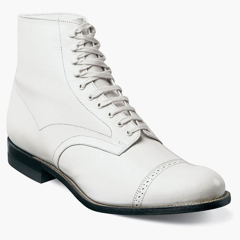 Stacy Adams Men's Madison Ankle Boot - White - 00015-100 - Angle