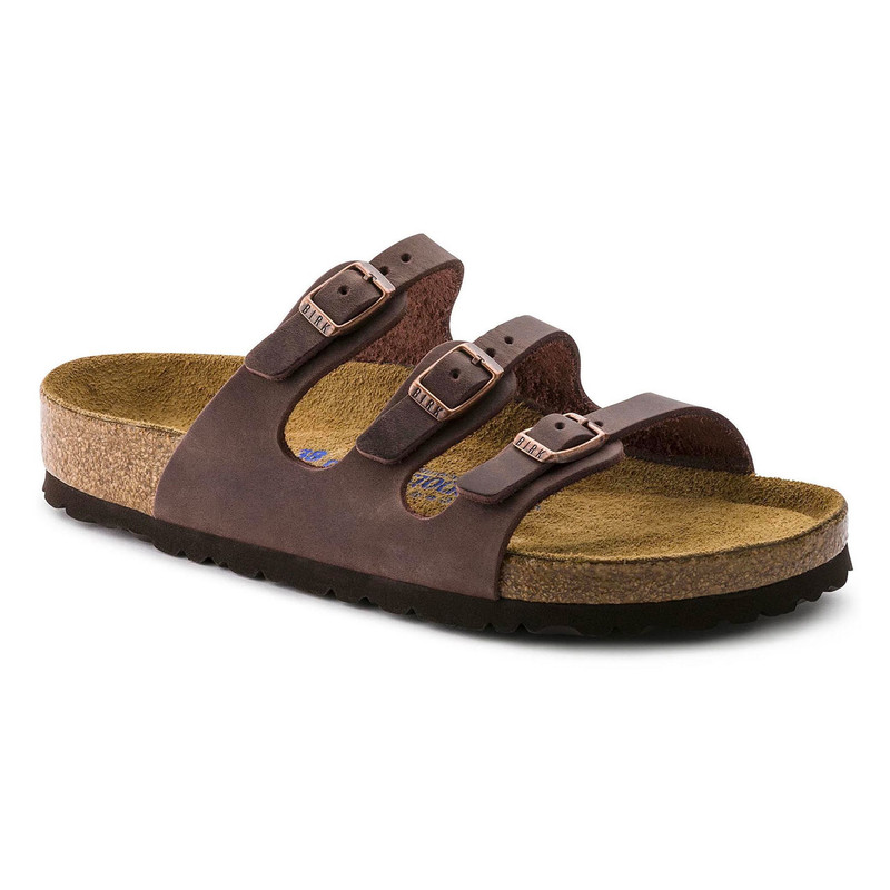 Birkenstock Women's Florida Soft Footbed - Habana Oiled Leather (Regular Width) - 53901 - Angle