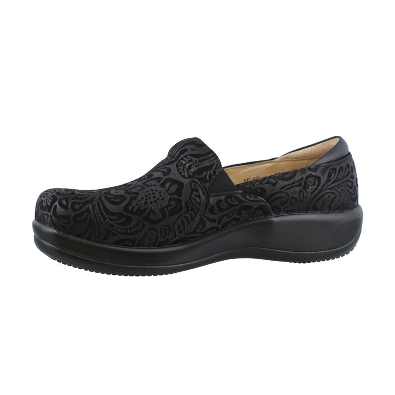 alegria keli black embossed paisley