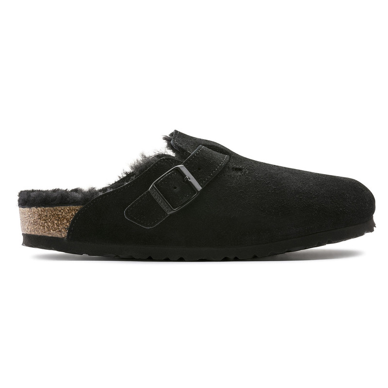 birkenstock boston black suede