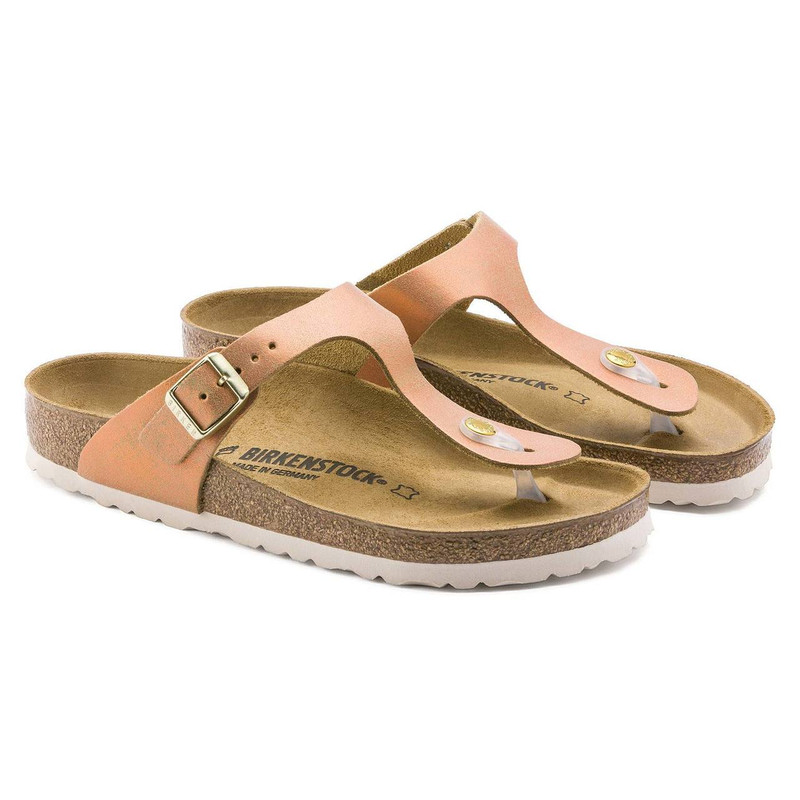 birkenstock gizeh washed metallic sea copper