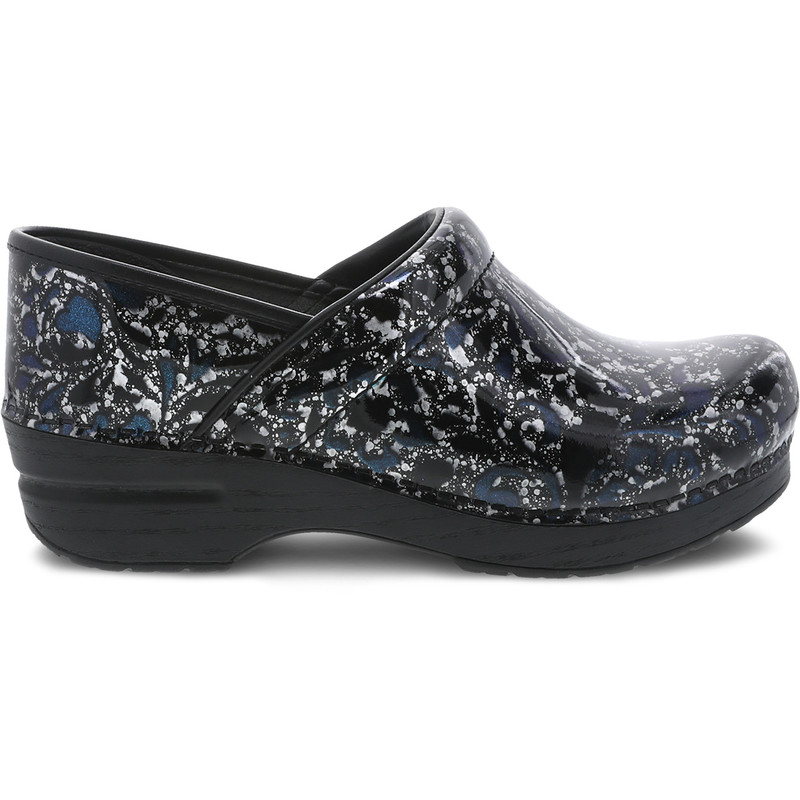 dansko professional floral metallic patent