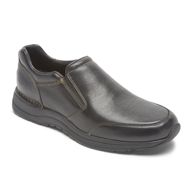 Rockport Men's Men's Edge Hill II Double Gore Slip-On - Black - CH5181 - Angle