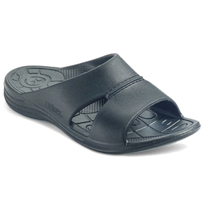 Aetrex Men's Bali Orthotic Slides - Black - Angle