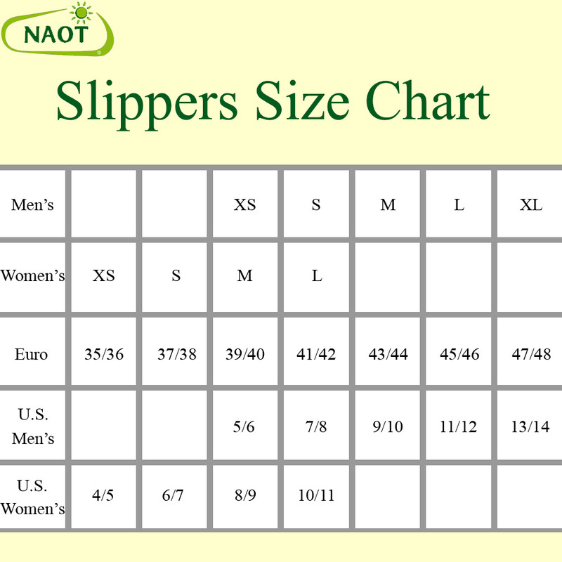slipper size chart mens