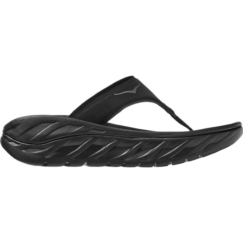 HOKA One One Women's Ora Recovery Flip - Black / Dark Gull Gray - 1117910-BDGGR - Profile