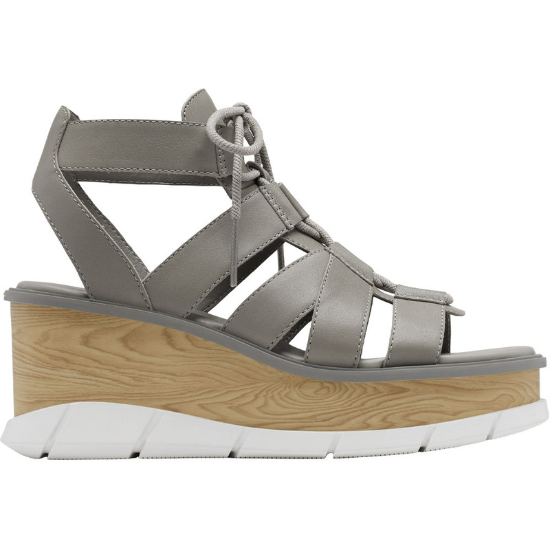 Sorel Women's Joanie III Lace Wedge Sandal - Chrome Grey / White - 1986381-061 - Profile