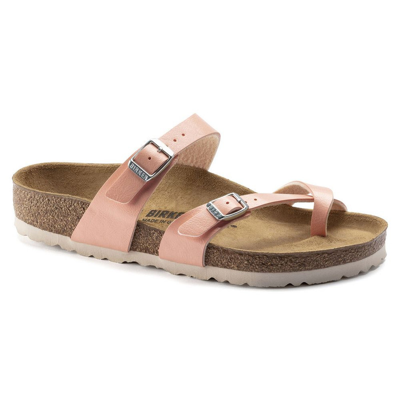 Birkenstock Women's Mayari - Coral Peach Birko-Flor (Regular Width) - 1022832 - Angle