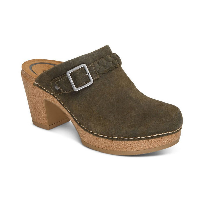 Aetrex Women's Corey Clog - Olive - CC104 - Angle