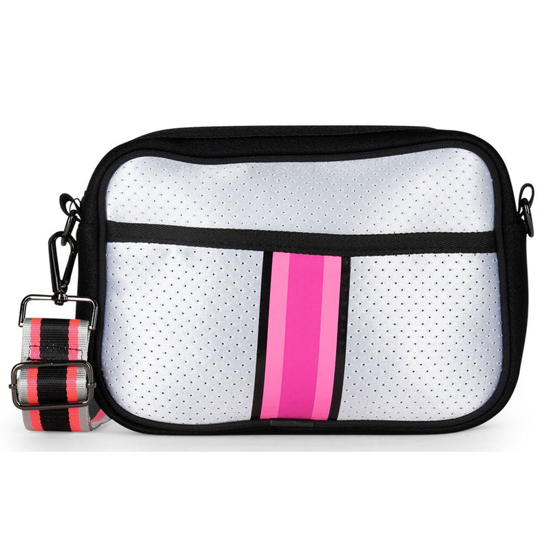 Haute Shore Drew Disco Neoprene Crossbody - White / Pink - Drew/Disco - Profile