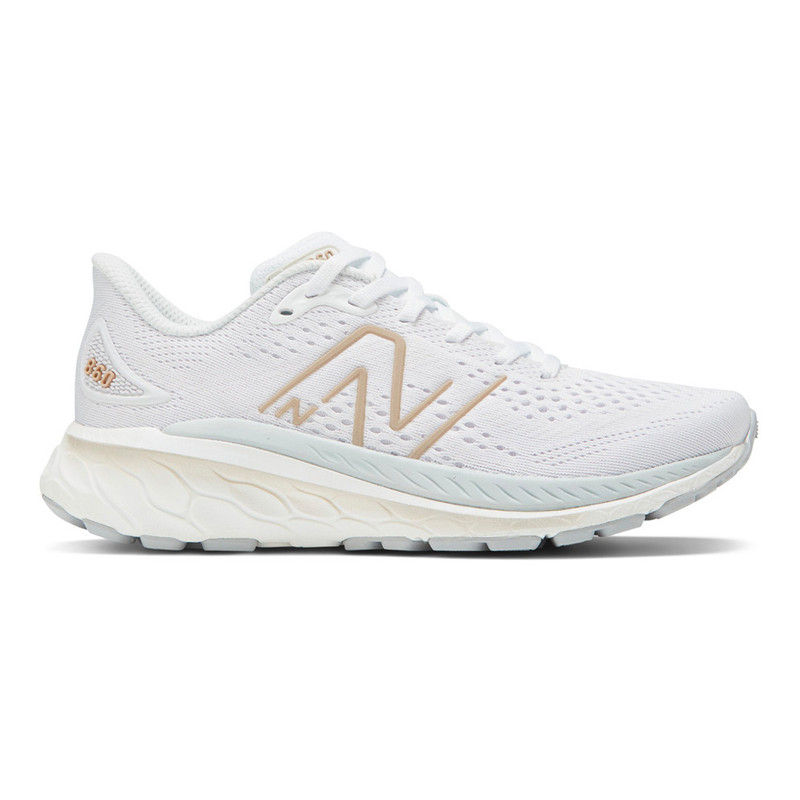 New Balance Women's Fresh Foam X 860v13 - White / Light Aluminum / Light Gold Metallic - W860W13 - Profile