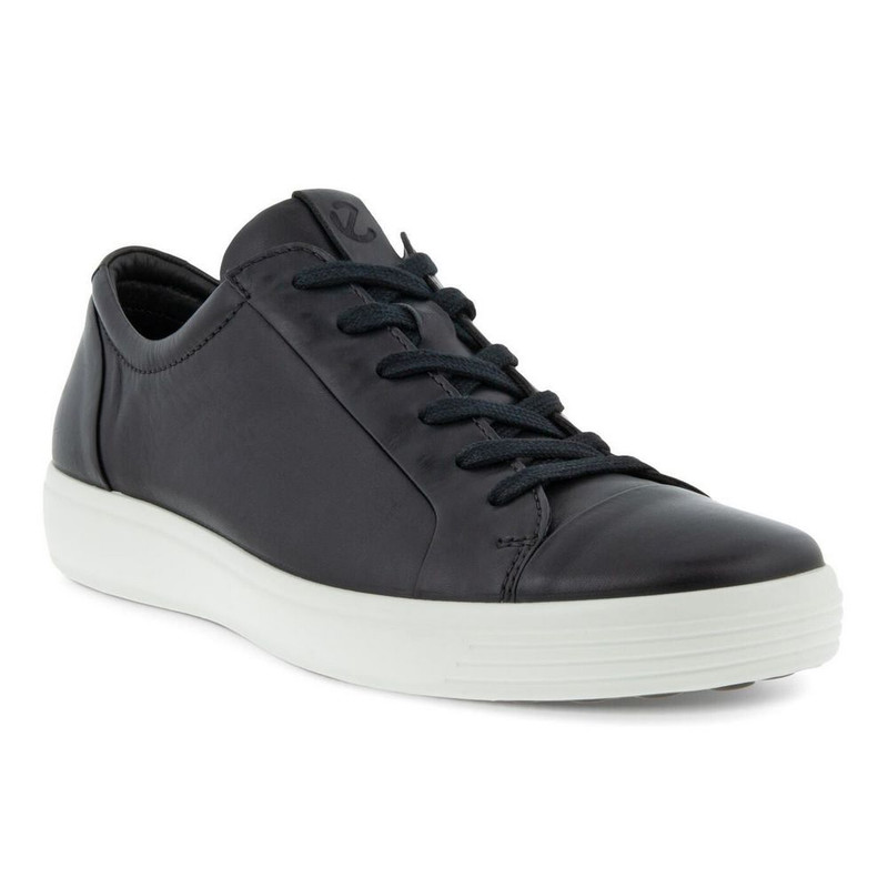 ECCO Men's Soft 7 City Sneaker - Black - 470364-01001 - Angle