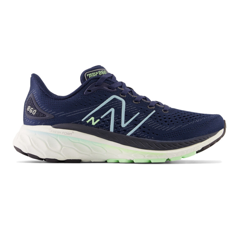 New Balance Women's Fresh Foam X 860v13 - NB Navy / Bleach Blue / Green Aura - W860N13 - Profile