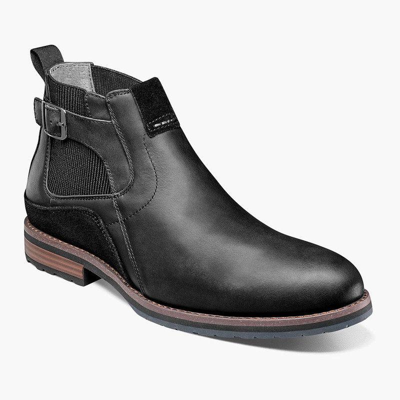 Stacy Adams Men's Oskar Plain Toe Chelsea Boot - Black Waxy - 25554-010 - Angle