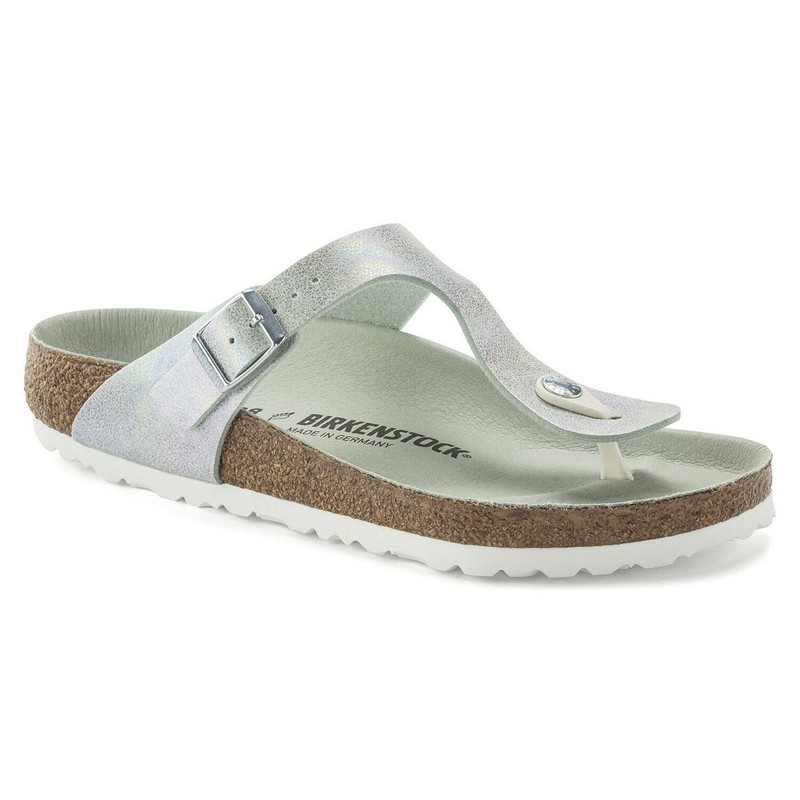 Birkenstock Women's Gizeh Vegan Microfiber - Iridescent Matcha - 1023996 - Angle