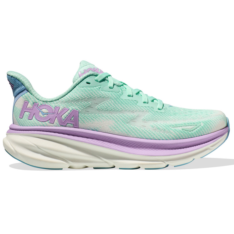 HOKA ONE ONE Women's Clifton 9 - Sunlit Ocean / Lilac Mist (Wide Width) - 1132211-SOLM - Profile